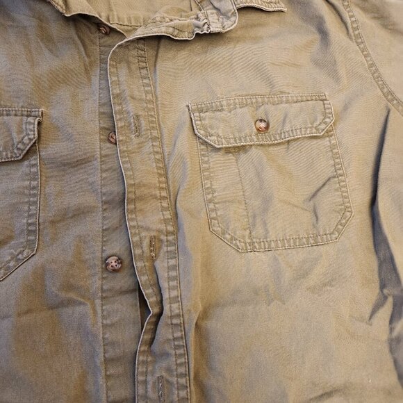 Eddie Bauer Mens Size XL 100% Cotton Short Sleeve Green Button up Shirt - Picture 5 of 6